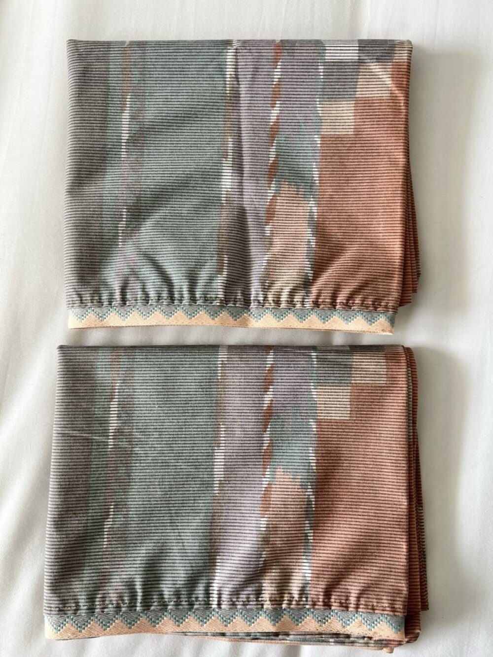 QUEEN Flat + 2 Std Pillowcases Collier Campbell "ZUNI" Southwest Sheet Set USA - Picture 11 of 15